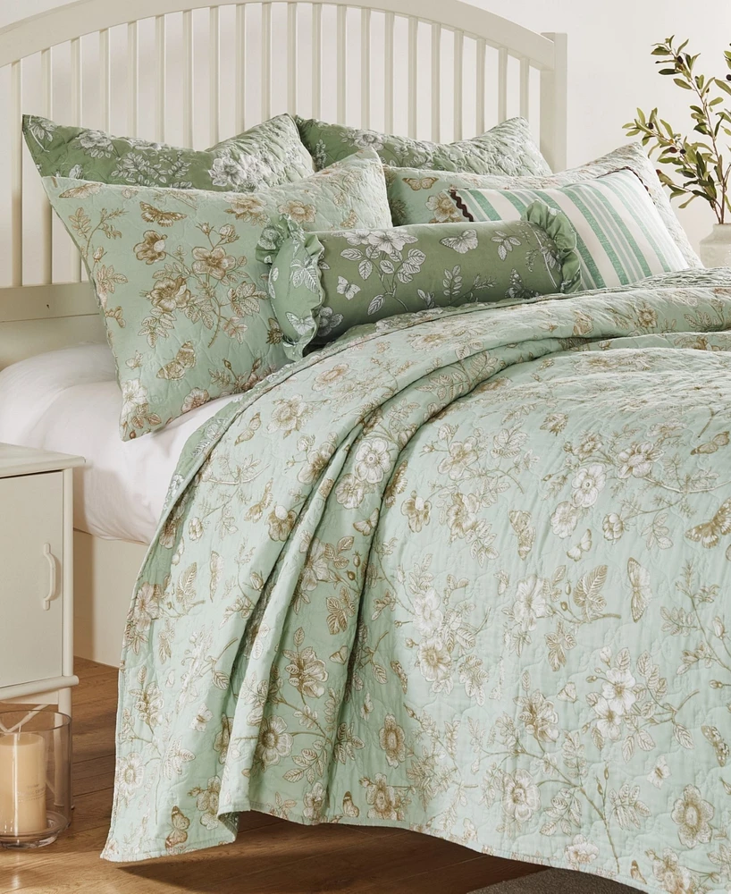 Greenland Home Fashions Olivia Garden Toile 3-Pc. Quilt Set