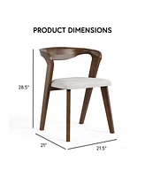 Furniture of America 2-Pc. Solid Wood Mid-Century Modern Dining Chair Set
