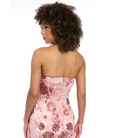 Muse Women's Embroidered Strapless Bustier Top