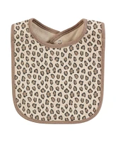 Hudson Baby Infant Girl Cotton Bibs, Sassy Cheetah, One Size