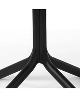 31.5" Round Plastic Outdoor Patio Dining Table for 4