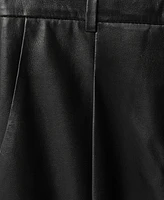Mango Women's Straight Leather Trousers