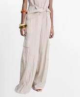 Mango Women's Textured Cargo Trousers