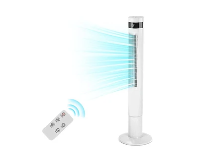 Kismile 43 inch Tower Fan Portable Electric Oscillating Fan Quiet Remote Control Bladeless Floor Fan 3-Speed Wind Mode 12H Timer Bedroom Office