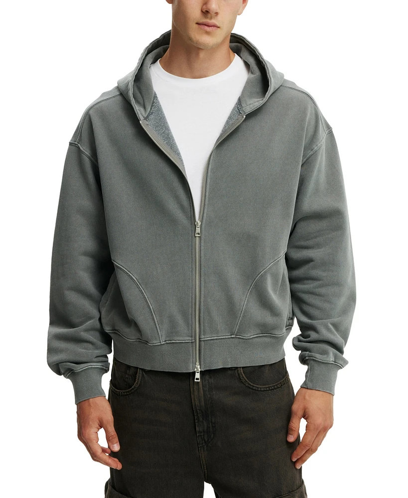 Cotton On Men's Cropped Zip Up Hoodie