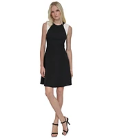 Dkny Women's Colorblocked Sleeveless Scuba Crepe Dress