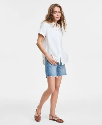 Levis Womens Darlene Short Sleeve Shirt 501 Straight Fit Denim Shorts