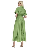 Dkny Women's Drawstring-Waist Short-Sleeve Shirtdress