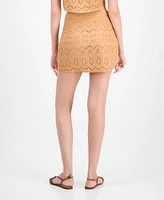 Avec Les Filles Women's Eyelet Midi Skirt