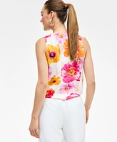 I.n.c. International Concepts Women's Floral-Print Tie-Front Blouse, Exclusively at Macy's
