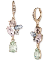 Givenchy Mixed Crystal Cluster Double Drop Earrings