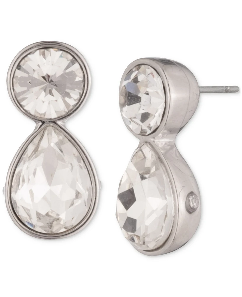 Givenchy Silver-Tone Mixed Crystal Stud Earrings