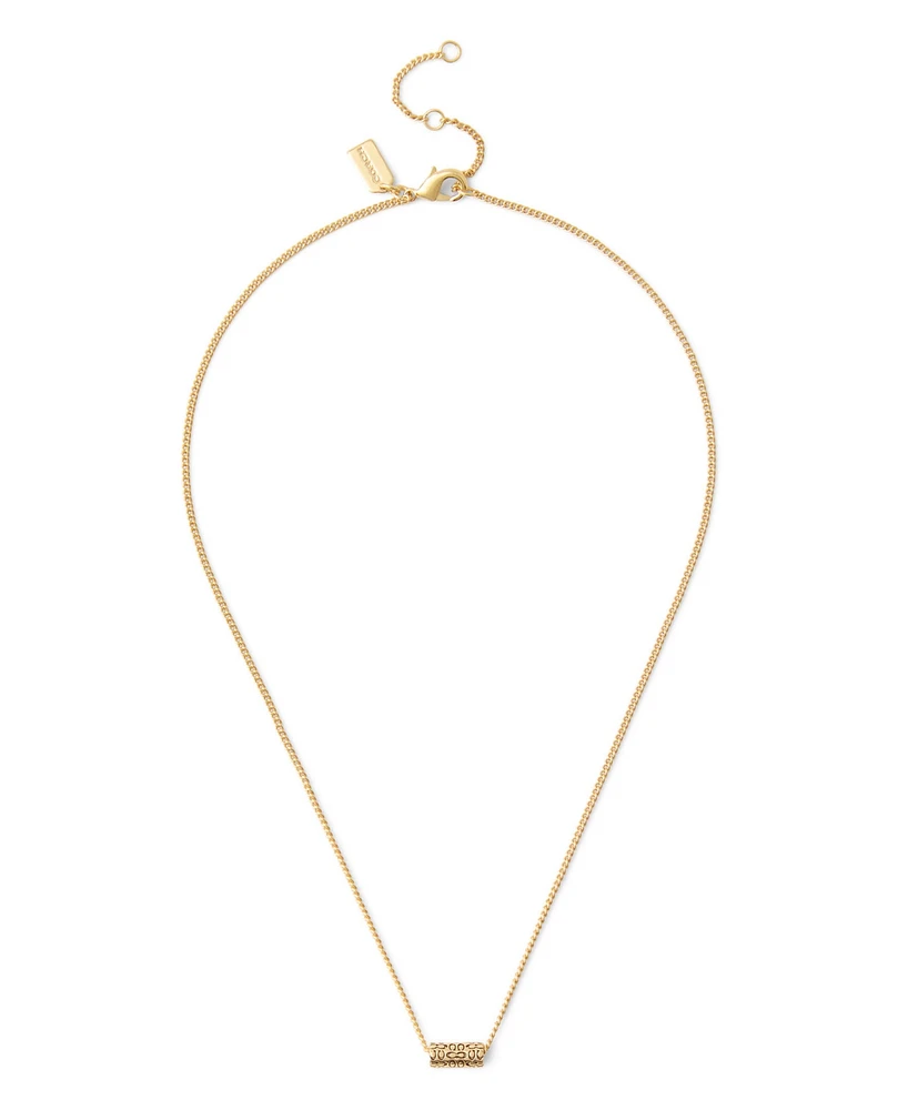 Coach Signature Quilted Tube Pendant Necklace