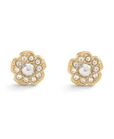 Coach Faux Stone Signature Mini Tea Rose Stud Earrings