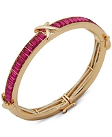 Anne Klein Gold-Tone Baguette Stone Stretch Bracelet