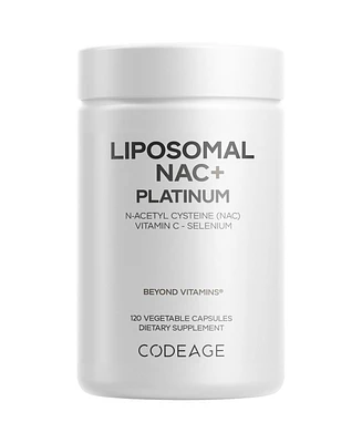 Codeage Liposomal Nac+ Platinum - N-Acetyl L-Cysteine, Vitamin C, Alpha Lipoic Acid, Selenium - 2-Month Supply - Helix Liposomal Delivery