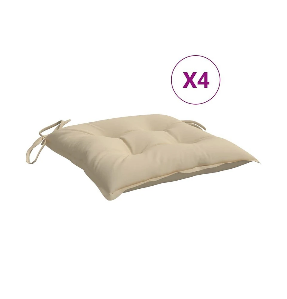 Chair Cushions 4 pcs Beige 15.7"x15.7"x2.8" Oxford Fabric