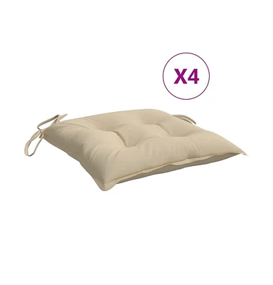 Chair Cushions 4 pcs Beige 15.7"x15.7"x2.8" Oxford Fabric