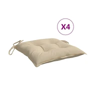 Chair Cushions 4 pcs Beige 15.7"x15.7"x2.8" Oxford Fabric
