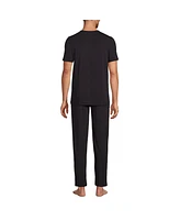 Lands' End Men's Short Sleeve Cooling Knit V-Neck Pajama Set