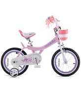 RoyalBaby Jenny Princess 14" Kids Bike with Enclosed Chain Guard, Training Wheels, Basket, Bell & Tool Kit for Ages 3 to 5, Pink El