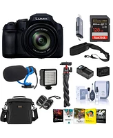 Panasonic Lumix FZ80D 18.1MP Point & Shoot Digital Camera, Bundle with 128GB Memory Card, Battery, Tripod, Microphone and W49 Light