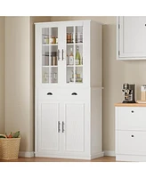 Kitchen Pantry Cabinet, Tall Freestanding Cupboard for Dining Room Living Room