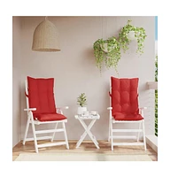 Highback Chair Cushions 2 pcs Red Oxford Fabric