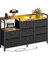 Dresser with Power Outlets and Led Lights