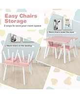 3 Pieces Kids Table and Chairs Set for Arts Crafts Snack Time