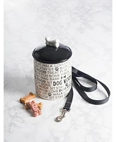 Bone Dry Ceramic Pet Treat Canister Dog Text