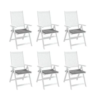 Garden Chair Cushions 6 pcs Gray 15.7"x15.7"x1.6" Oxford Fabric