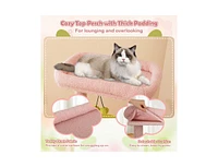 Multi-Level Aesthetic Floral Cat Tree Stylish & Cozy Kitten Tower for Indoor Cats