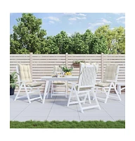 Highback Chair Cushions 4 pcs Cream Oxford Fabric