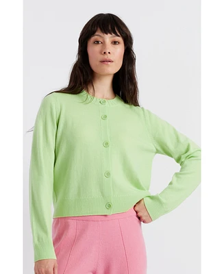 Chinti & Parker Women's Wool Cashmere Blend Crew Neck Cropped Cardigan