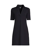 Lands' End Women's Plus Starfish Elbow Sleeve Polo Dress