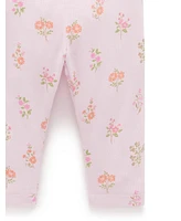 Purebaby Baby Girl Bodysuit, Leggings and Bib 3 Piece Gift Set