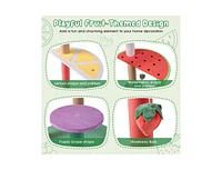 Multi-Level Cat Tree with Plush Padded Perch & Fruit-Shaped Platforms Fun & Cozy Play Tower for Cats