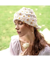 Flora Crochet Hat In Off White