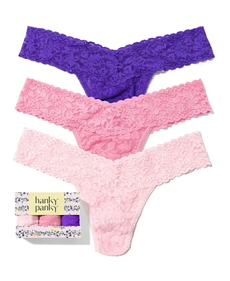 Hanky Panky Women's Signature Lace Low Rise Thong 3 Pack