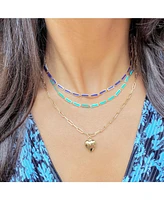 The Lovery Turquoise Bar Necklace 14K Gold inches