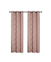 Kate Aurora 2 Piece Pastel Florinda Floral Grommet Top Window Curtain Panels