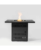 34inches Steel fire pit table Gas Fire Pit for Outdoor Outside Patio Deck and Garden Black