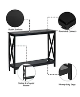 2-Tier Console X-Design Sofa Side Accent Table