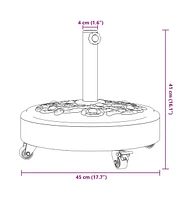 Parasol Base with Wheels for 1.5"/1.9" Poles 59.5 lb Round