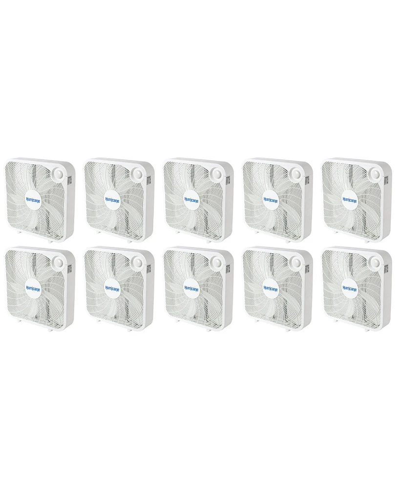 Hurricane 20" Classic Series Floor Box Fan with 3 Speed Settings, 10 Pack, White