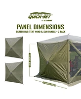 Clam Quick-Set Screen Hub Tent Wind & Sun Panels, Accessory Only, Green (2 Pack)