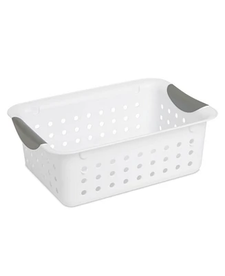 Sterilite White Small Ultra Basket Durable Plastic Storage Organizer, (12 Pack)