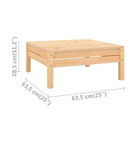 Patio Footstool Solid Wood Pine