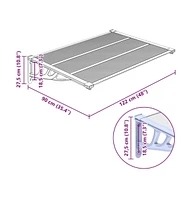 Door Canopy Gray and Transparent 48"x35.4" Polycarbonate